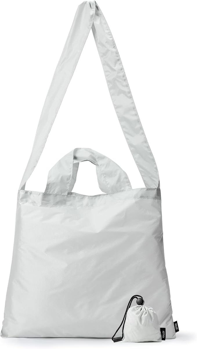 KALIDI Compact Tote Shopping bag Lightweight Foldable Tiny Reusable Grocery Shoulder Bag Crossbody