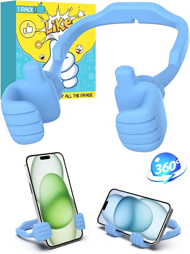 Gifts for Teen Boys Girls Kids: Thumbs Up Lazy Phone Stand Cell Phone Holder Gift for Men Women Adults Funny Gadgets Teenage Dad Father Husband Wife Who Have Everything Stocking Stuffers Cute Things