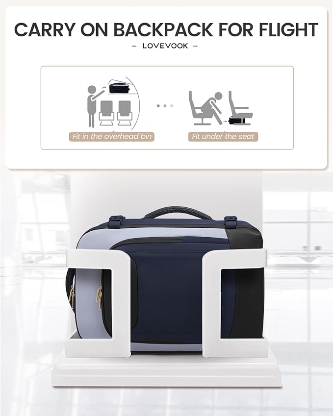 LOVEVOOK 40L Travel Backpack for Women Men, Large Carry on Backpack for Airplanes TSA Personal Item Travel Bag fits 15.6" Laptop, Waterproof Weekender Essentials Airline Approved with 2 Packing Cubes