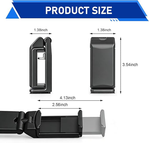1 PC Foldable Phone Holder, 360 Degree Adjustable Handsfree Phone Mount, Universal Multi-Directional Mobile Phone Stand, for Airplane, Travel, Desk, Tray Table, Home, Office, Train (Black)