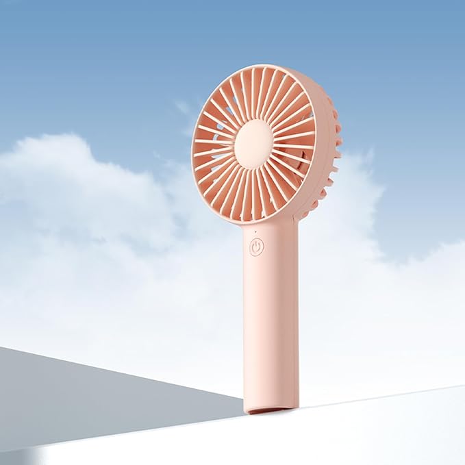 JISULIFE Handheld Portable Mini Fan, 4500mAh Powerful Battery Operate, Personal Small with 3 Speeds, USB Rechargeable for Outdoor, Indoor, Commute, Office, Travel, Gifts for Women Men -Pink