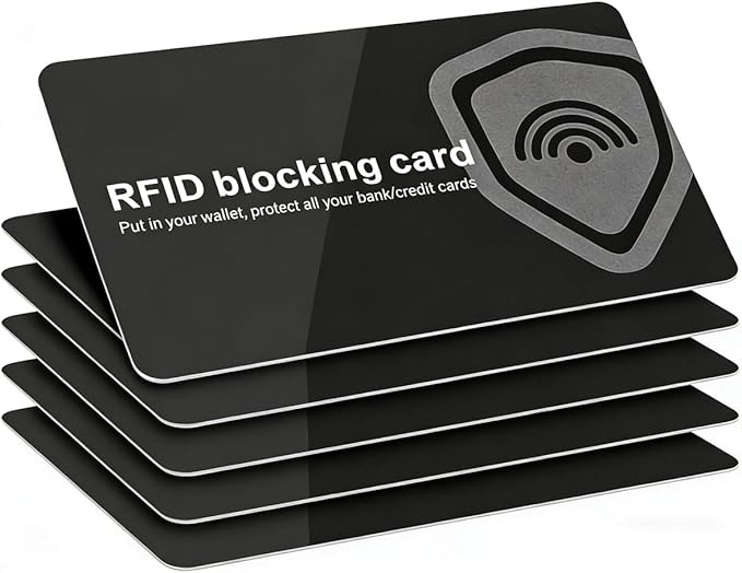 6 Pack RFID Blocking Card, NFC Contactless Credit Card Protector Safe Wallet Shield Bank Card Blocker