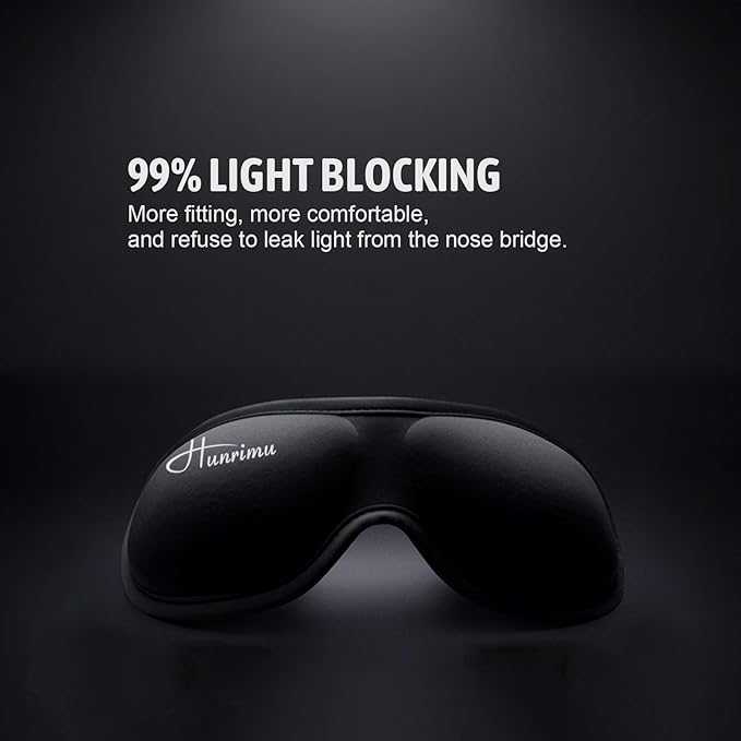 Sleep Eye Mask for Women Men, Eye Covers for Sleeping, 3D Sleep Mask for Travel Yoga Nap (Black)