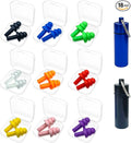 Earplugs for Sleeping, 9 Pairs Silicone Ear Plugs for Swimming with Aluminum Carry Case Noise Reduction for Learning, Hearing Protection, Concerts, Airplanes, Shooting for Woman, Man, Kids (9)