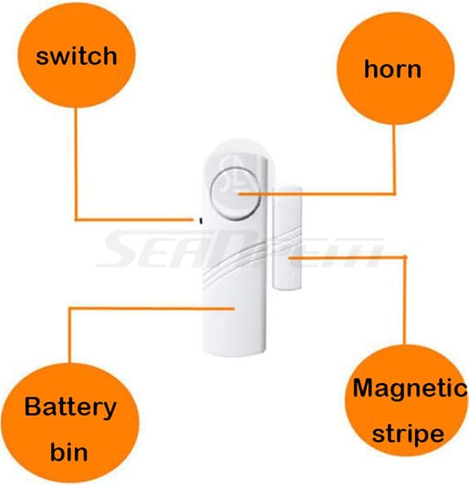 Home Security Alarm System DIY Kit - Magnetic Sensor - Guardian Protector - Window Glass Vibration Security Burglar Alarm for Homes, Cars, Sheds, Caravans, Motorhomes - Price Xes (Set of 10)