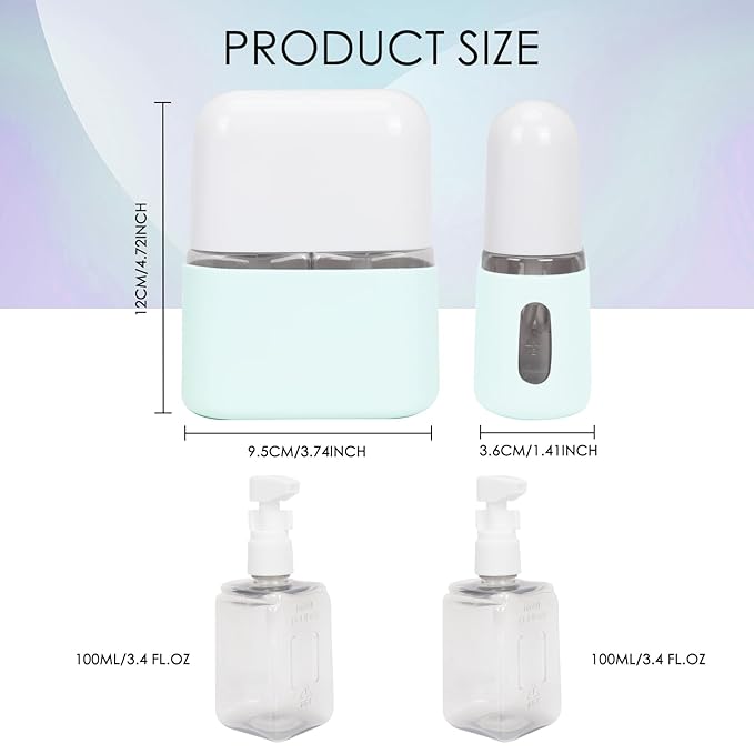 Songaa Travel Bottles For Toiletries - Travel Shampoo And Conditioner Bottles For Toiletries, 2 In 1 Toiletry Bottle Travel Containers, Travel Size Toiletry Bottle Pump Liquid Holder For Travel - Blue