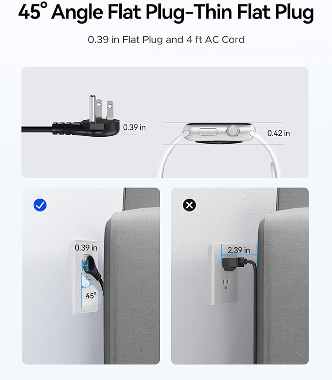 Travel Power Strip, ORICO 4 Outlets 3 USB Ports (1 USB C) with 4FT Wrapped Short Extension Cord Small Power Strip, Compact for Hotel Travel Essentials Cruise Approved-AP3