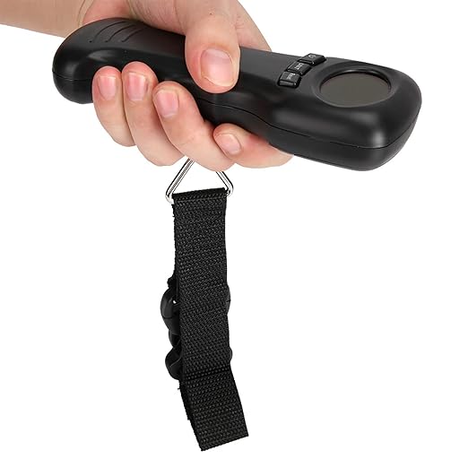 Digital Luggage Scale, 97lb Portable Travel Hanging Luggage Scale Electronic Weight Scale with LCD Digital Display for Travel Home Fair, Black, Battery Not Included
