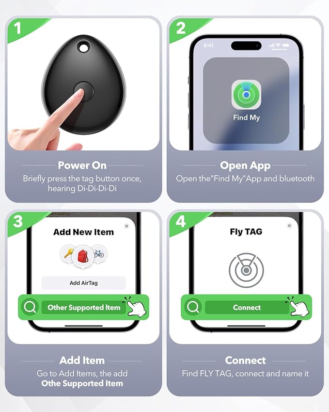 Air Tracker Tags-1 Pack for Apple Find My(iOS Only), Official MFi Certified, Smart Bluetooth Key Finder, Tracking Device for iPhone, Mini Finder Locator for Luggage, Backpack, Wallet, Bags, eBike