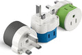 OREI UK, Ireland, Dubai Power Plug Adapter with 2 USA Inputs - Travel 3 Pack - Type G (US-7) Fuse Protected - Use with Cell Phones, Laptop, Camera Chargers, CPAP, and More