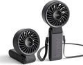 JISULIFE Handheld Fan Life7 – Ultimate Flexibility: Wide & Strong Airflow, 13H Max Cooling, 3600mAh Rechargeable, 5-Speed, LED Display, 3 IN 1 Portable Fan for Travel, Concerts, Sports Events(Black)