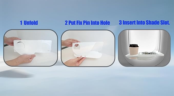 Airplane Window Organizer, Plane Window Drink Gadget Cup Holder, Long Flight Essentials Accessories, Airline Seat Organization Station for Phone and Gadgets [U.S Patent Pending] (White)