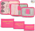 6 Set Packing Cubes for Travel Luggage Packing Bags Reusable Lightweight Suitcase Organizer Cubes Set for Travel Accessories (Rose Red)