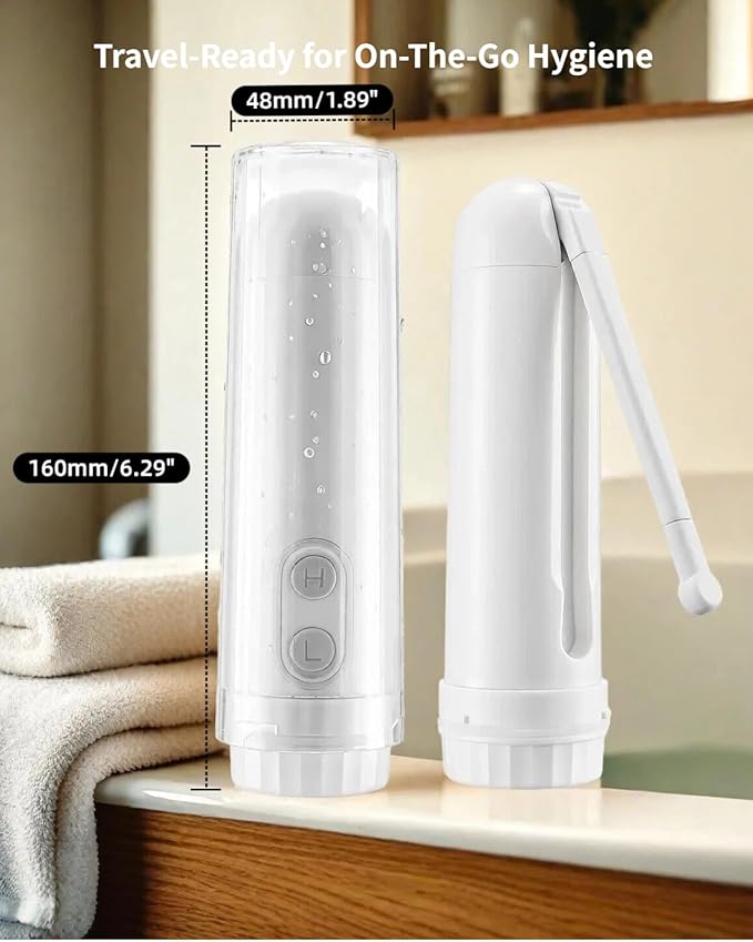 Portable Bidet for Travel Bidet Sprayer with Strong/ Soft 2 Pressure Options, Waterproof, 180° Adjustable Nozzle Handheld Bider for Postpartum Care Women Men Baby Cleaning