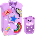Mity rain Hand Sanitizer Spray Case Compatible With Touchland, Cute Silicone Hand Sanitizer Holder Keychain with 4 Charms, Portable Refillable Sanitizer Accessory, Gift for Women And Teens