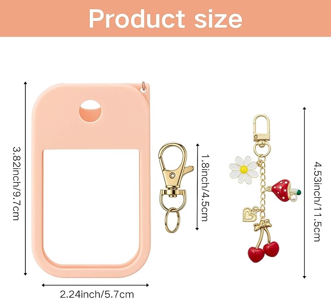 Hand Sanitizer Spray Case with Keychain, Durable Silicone Holder Compatible with Touchland Power Mist & Glow Mist (1 fl oz)