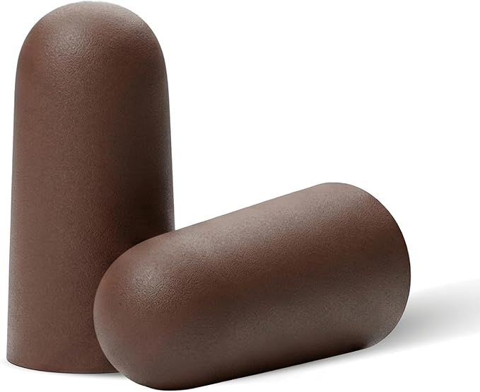 Happy Hippo Soft Foam Earplugs, 33 dB NRR, 6 Pair 12 Plugs, Maximum Protection for Sleeping; Silence Snoring, Airplanes, Airports, Power Tools, Phone Conversations, Loud Work Environments (Dark Brown)