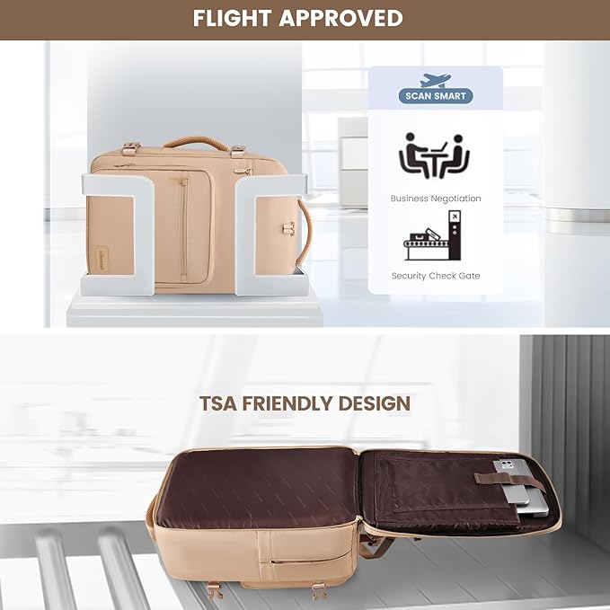 LOVEVOOK Travel Backpack For Women,40L Carry On Backpack Flight Approved,TSA Personal Item Travel Bag Fits 17 Inch Laptop,Business Weekender Overnight Daypack with Toiletry Bag and Cubes