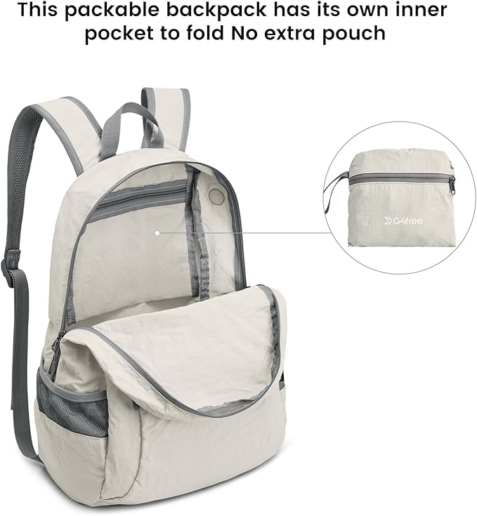 G4Free 20L Lightweight Packable Backpack Travel Hiking Daypack Foldable Backpack for Men Women