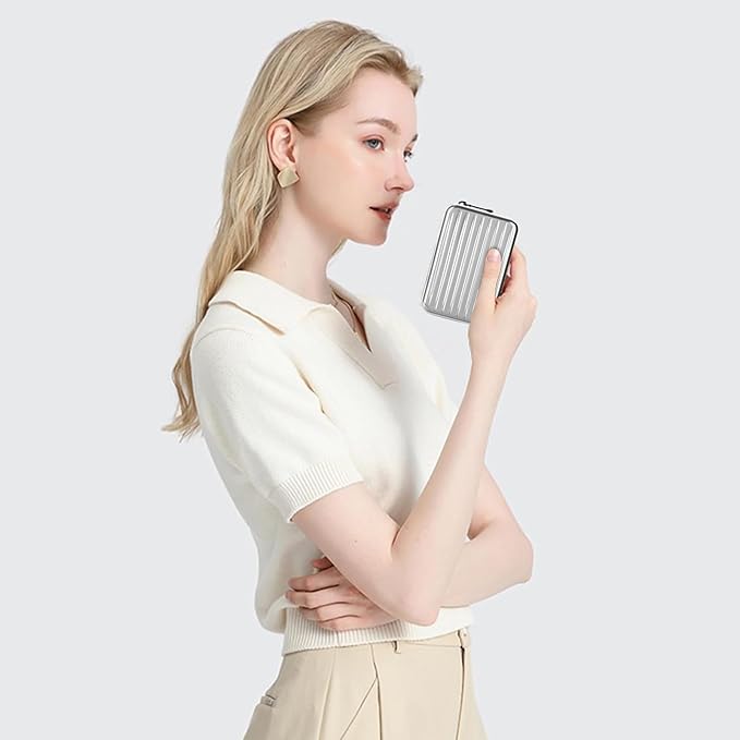 Credit Cards Holder for Women RFID Blocking Aluminum Zipper Wallet Business Card Case Metal ID Case for Men