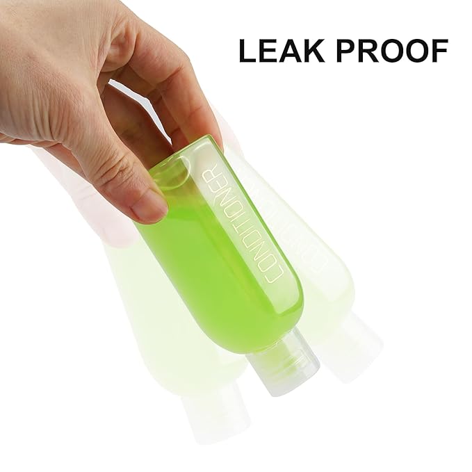 Cosywell Travel Bottles for Toiletries 8pcs 3.4oz Travel Shampoo and Conditioner Bottles TSA Approved Travel Size Containers Leak Proof Small Plastic Squeeze Bottles with Flip Cap