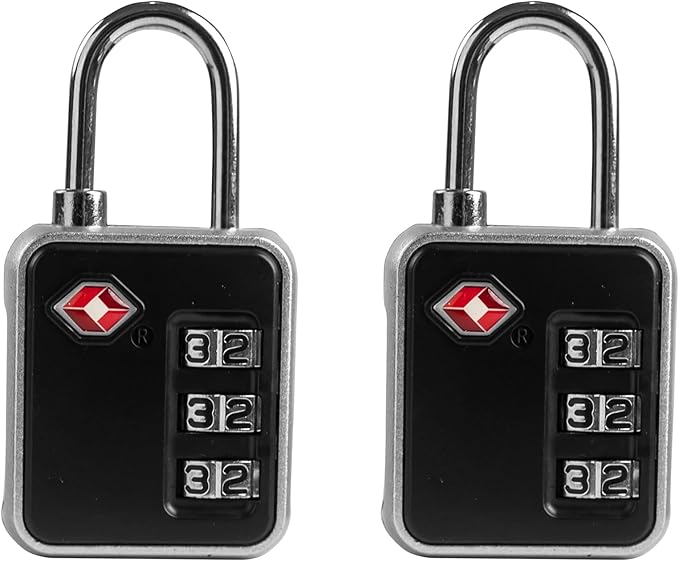 TSA Locks for Luggage, Combination Lock for Locker, Small Padlock Combination, Combo Luggage Padlocks TSA Approved, for Gym Locker, Travel Suitcase, Gun Case, Backpack Zipper, Ammo Can