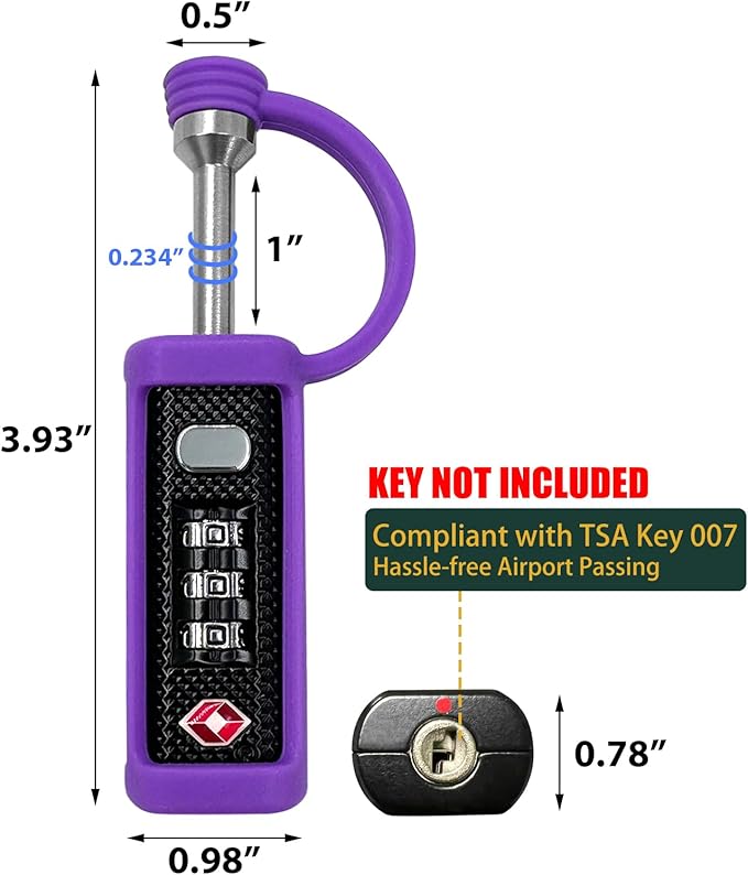 LAFENLIN TSA Approved Firearm Travel Case Locks, Gun Case Hard Pistol Cases Lock Gun Carrying Case Lock, Cut-Proof Case TSA Padlocks for Rifles/Revolver/Handgun/Camera Hard Cases