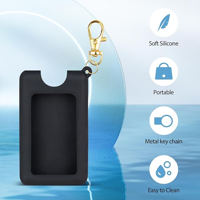 Silicone Case Compatible with Noshinku Pocket Hand Sanitizer, Protective Case with Keychain for Travel Size
