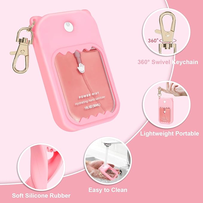 Hand Sanitizer Spray Case for Touchland Silicone Touchland Case Keychain Cute Hand Sanitizer Holder Keychain Compatible with Touch land Power Mist Gentle/Glow Mist
