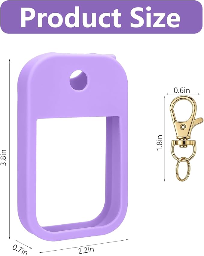 Charunee 5Pcs Hand Sanitizer Spray Case Compatible with Touchland, Protective Hand Sanitizer Spray Silicone Case Accessory with Keychain for Touchland Power Mist & Glow Mist1 fl oz (30 ml)