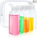 5 Pack 3.4 oz Clear Travel Bottles Kit for Toiletries, TSA Approved Travel Size Portable Refillable Containers Leak Proof Travel Accessories Essentials Set for Shampoo Conditioner Lotion