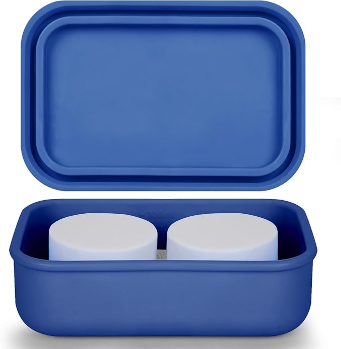 Leak Proof Soap Case,Large Silicone Travel Soap Holder,Portable Soap Box with Drainage Layer,Bathroom Shatter Proof,Suitable for Travel, Bathroom, Camping, Gym(Dark Blue)