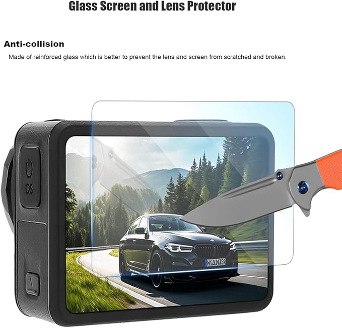Accessories Kit for DJI Osmo Action 5 pro / 4/3 Waterproof Case Housing Glass Screen Protector Film Silicone Case Lens Cover for DJI Action 5Pro / 4/3