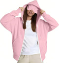 Travel Hoodie for Women Mens with Built In Eye Mask Hidden Pockets Airplane Travel Zip Up Outfits