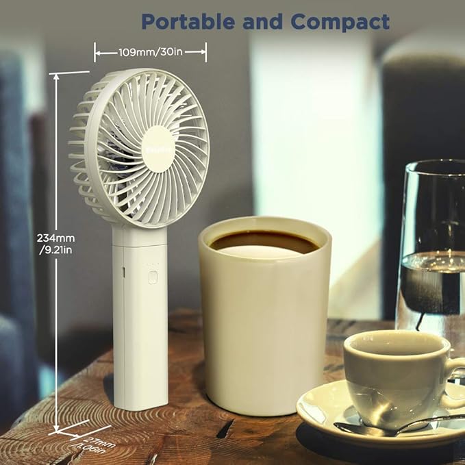 EasyAcc Personal Fans Portable Rechargeable, Washable Guard + Powerful + 180°Foldable + Professional ODM Fan + Durable, 4 Speeds Portable Cooling Fan for Travel Outdoor Office