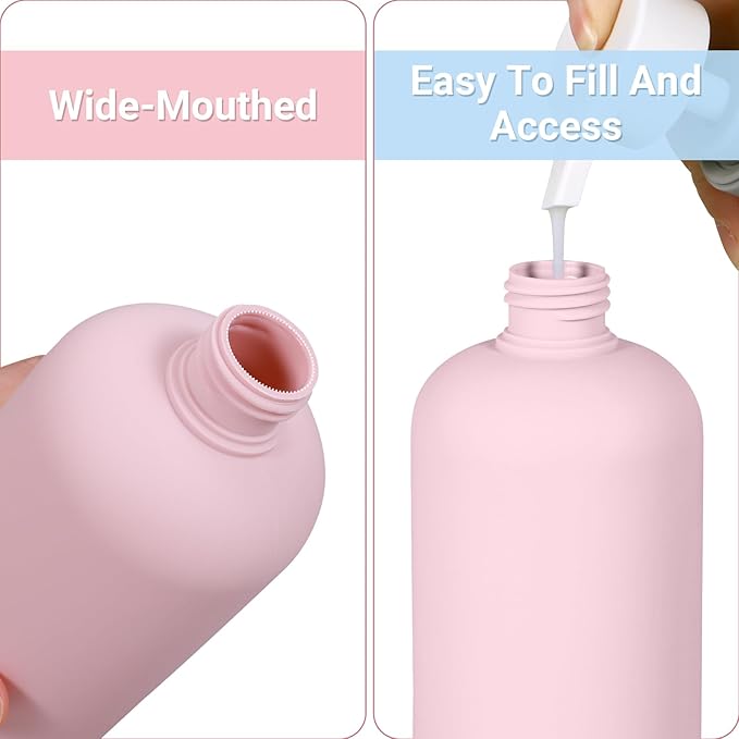 ASEVAT 8.8 oz Plastic Squeeze Bottles for Lotion, Shampoo, Body Lotion (4 Pcs)