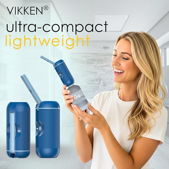 VIKKEN® Portable Travel Bidet USB-Type C Rechargeable Electric Mobile Handheld Ultra Strong Water Spray Personal Hygiene Self Care for Women & Men, iGo-X 250ml Blue