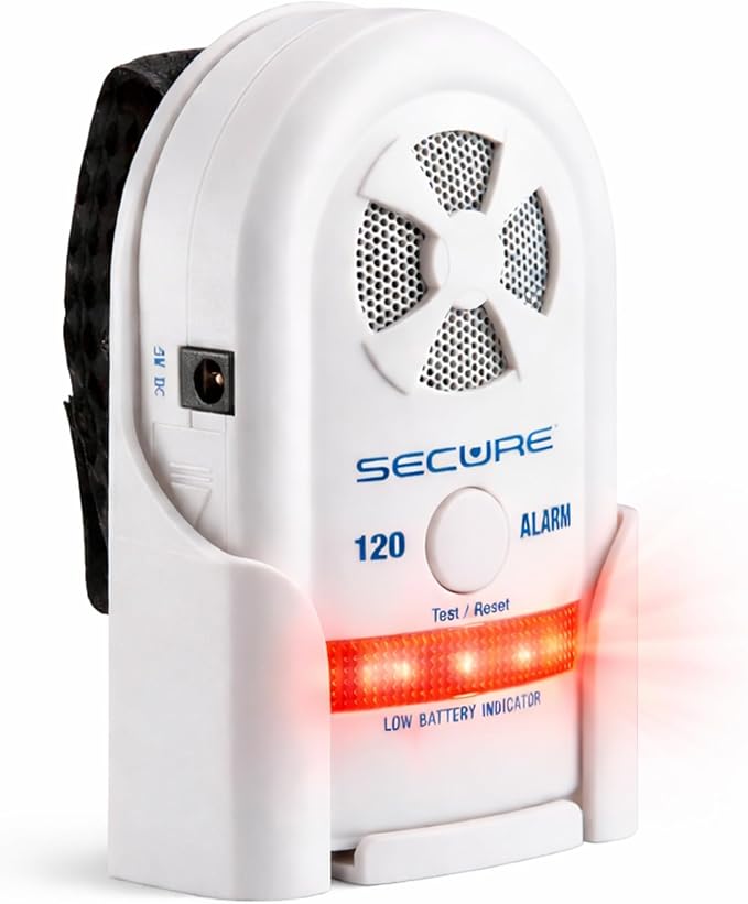 Secure Safety Solutions Chair Alarm for Elderly Dementia Patients - 80-120 dB Patient Monitor, 12" x 12" Sensor Pad - Fall Prevention Devices, Caregiver Alert Monitoring, Complement to Bed Alarm