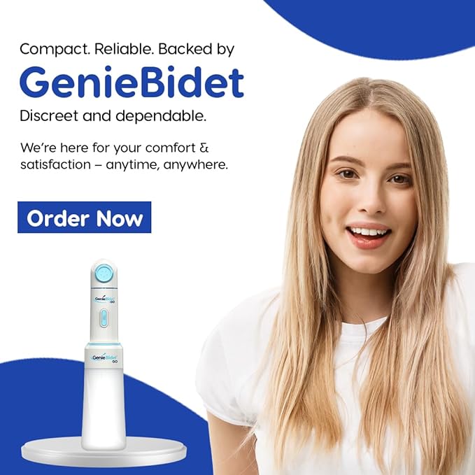 GenieBidet Upgraded 2025 Portable Bidet Rechargeable - Handheld Toilet Bidet Sprayer. On-The-Go Cleaning - Electric Sprayer for Women and Men. Personal Hygiene Cleaning/Postpartum Care.