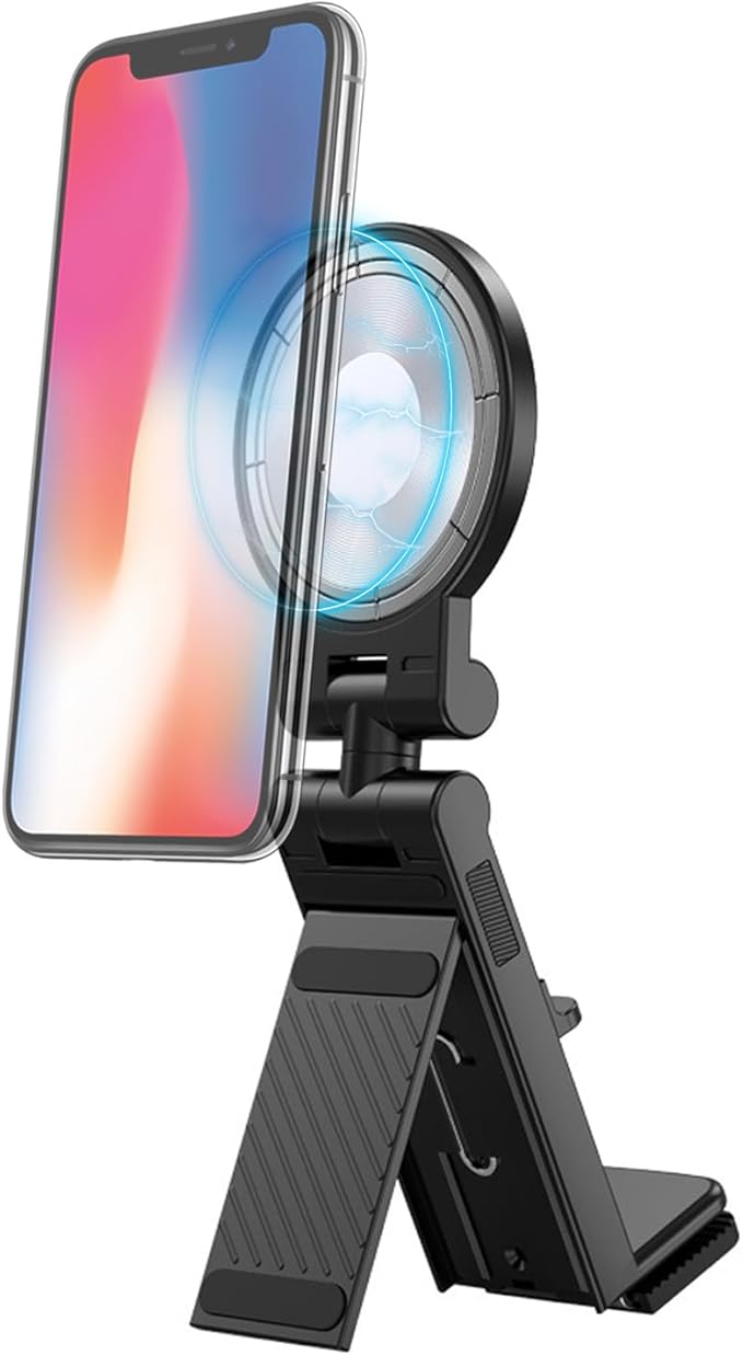 JINSERTA Magnetic Airplane Phone Holder, Travel Essentials Phone Mount for Desk with Multi-Directional 360 Degree Rotation,Travel Accessories Must Haves Phone Holder for Flying,Table or Outdoor