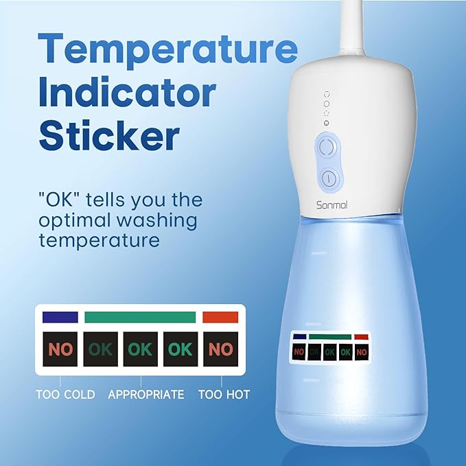 Sonmol Electric Peri Bottle for Postpartum Care, 3 Nozzles & 3 Modes, Portable Bidet for Perineal Cleaning and Recovery, Handheld Travel Bidet, Rechargeable Perineal Bottle, 10.2 oz