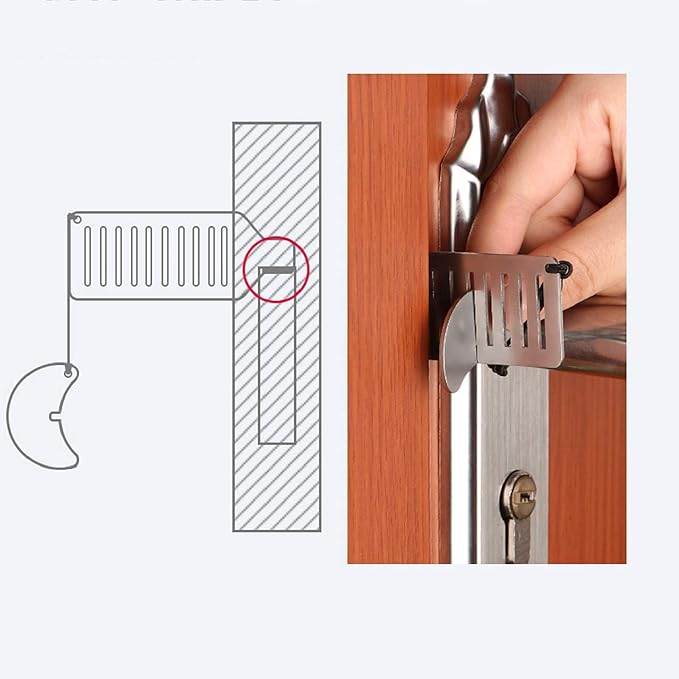 Portable Door Lock for Travel Improved Hotel Door Lock Apartment Security Device Door Perfect for Traveling Hotel Apartment (Alone Small)