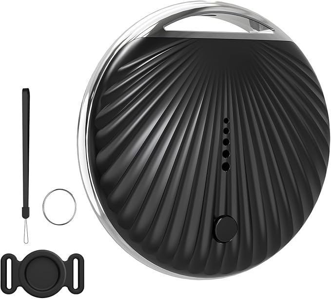 Air Tracker Tag, [MFi Certified] Smart Tag, Pet Bluetooth Tracker for Apple Find My, IP68 Waterproof,Replaceable Battery, Key Finder and Item Locator for Keys, Bags, Pets, Wallet-Black