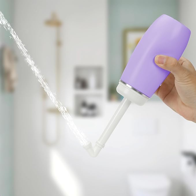 Portable Bidet for Travel - Friendly Handheld Personal - Peri Bottle - with 400ml Capacity, Convenient & Leakproof Design for Personal Hygiene Cleaning - Portable Bidet for Women and Men. (Purple)