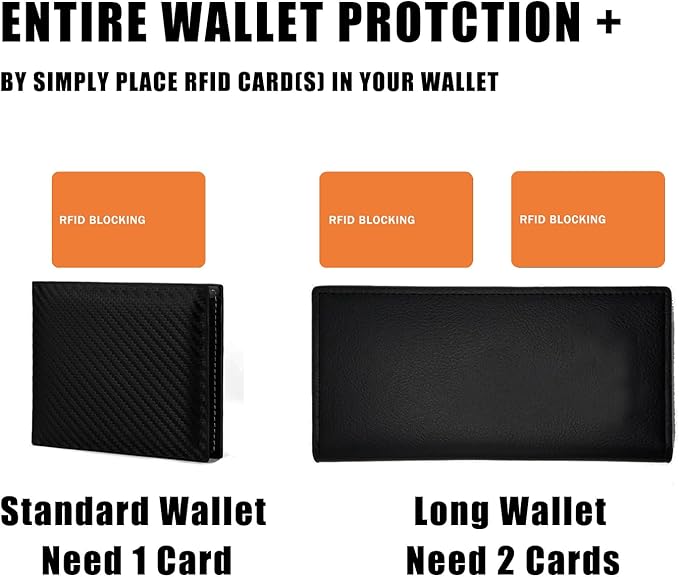 RFID Blocking Card - 3 Pack, Contactless NFC Credit Card ID Protection Safe Bank Card Passport Entire Wallet Purse Shield Protector Blocker Guard (Pack of 3, Orange)