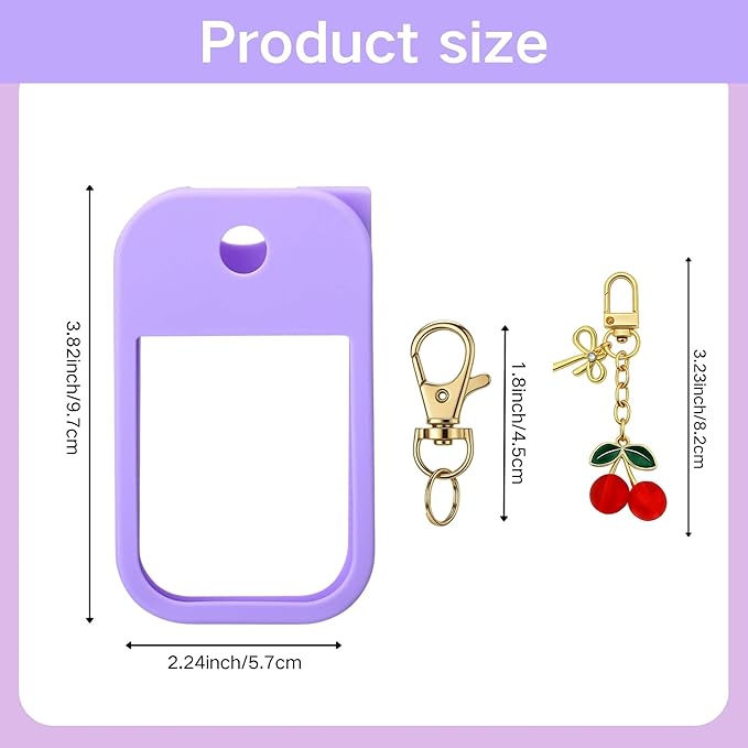 SAANG & JAT Hand Sanitizer Spray Case Compatible with Touchland, Silicone Holder Cherry Keychain for Touch Land Mist Case