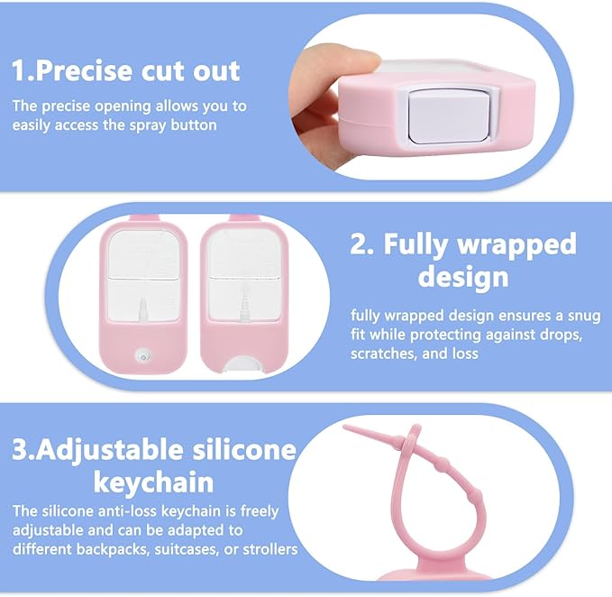 Silicone Case Compatible with Touchland Hand Sanitizer Spray (Fit for 1 FL OZ) Hand Sanitizer Holder Protective Case