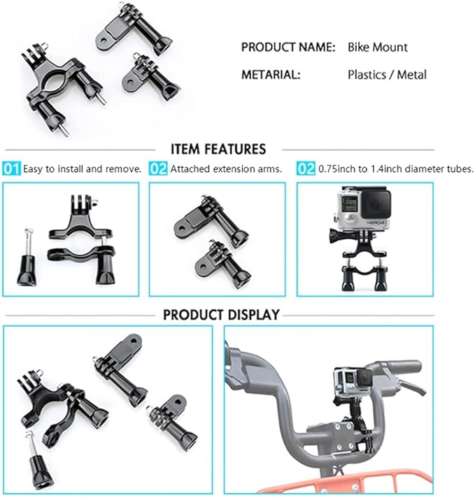 Reflex Camera 59-in-1 Action Camera Accessories Kit Compatible with GoPro Hero 13, 9-12, DJI Osmo Action 2, 3, 4, Pro 5, Insta360 Ace Pro/Ace Pro 2 Akaso and Other Sports Cameras & Durable Case