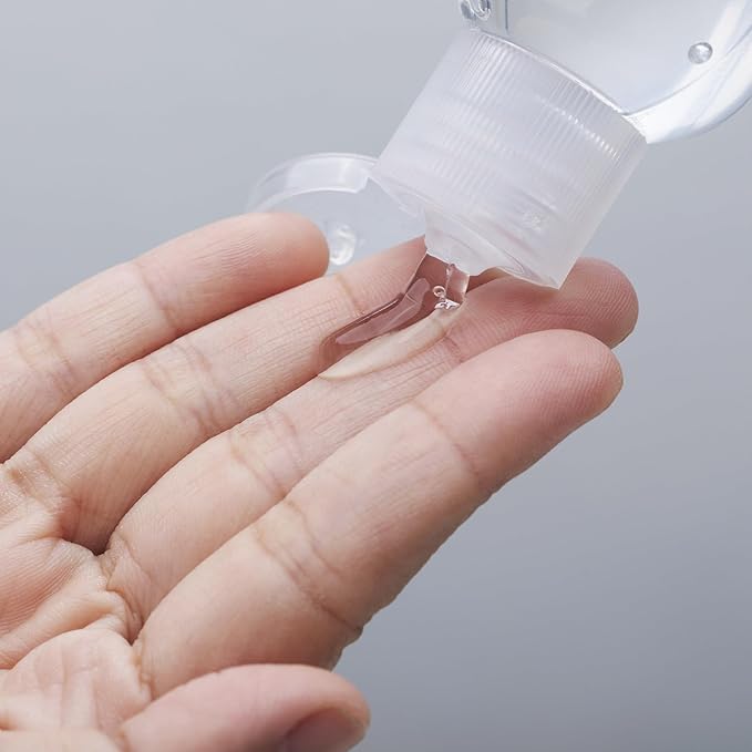 Travel Bottles with Keychain (10 Pcs), 1.7oz (50ml) Portable Plastic Leakproof Squeeze Bottles Kits with Flip Cap - Empty Refillable Containers for Hand Sanitizer Shampoo Conditioner Body Wash Liquid
