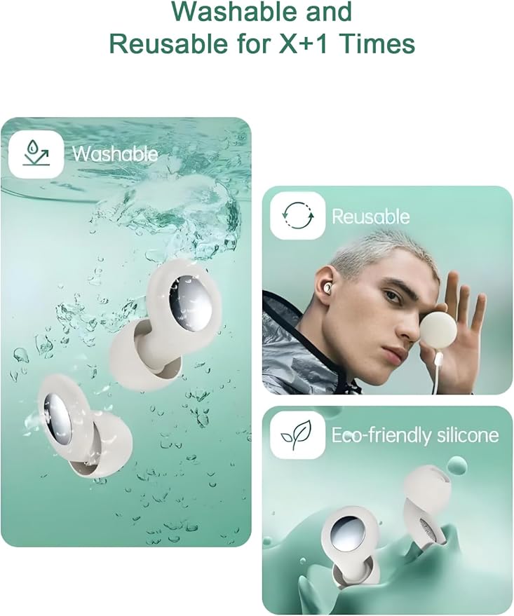 Ear Plugs for Sleeping Snoring 45dB Noise Cancelling Reduction (Classy White)